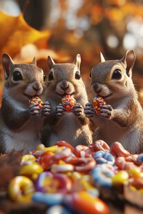 松鼠零食包装插画