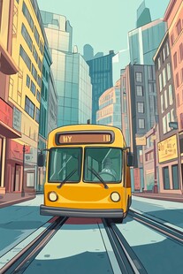 电车插画