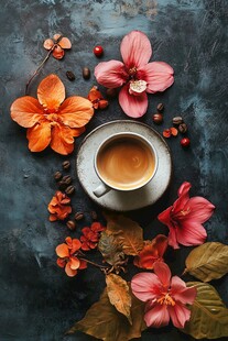 咖啡与花