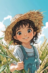 乡村女孩插画
