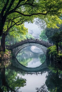 石桥烟雨