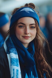 戴围巾的红发小姐姐