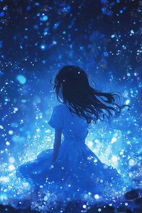 梦幻唯美蓝色系少女