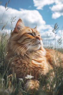 写实猫毛茸茸宠物插画