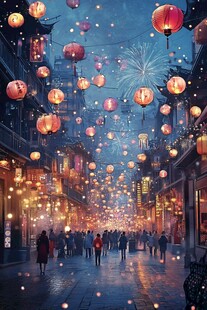 步行街春节场景