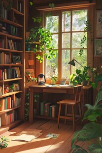 书房插画