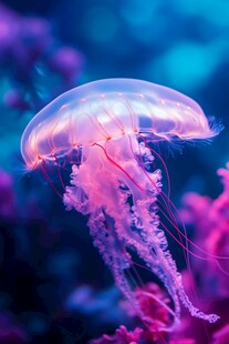 唯美水母彩色水母
