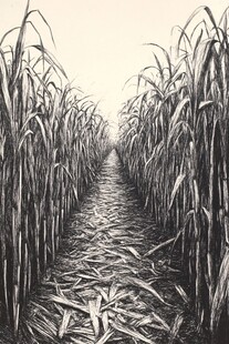 甘蔗林插画