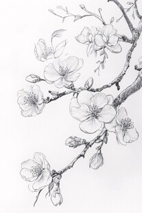 素描桃花