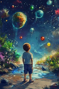 星辰大海男孩背影