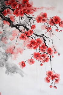 水墨木棉花