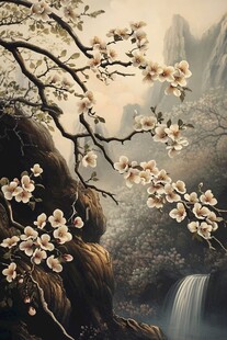 梅花大型高清壁画