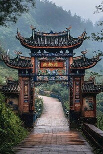 青城天下幽牌坊建筑