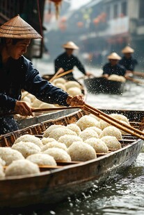 传统制饼人物