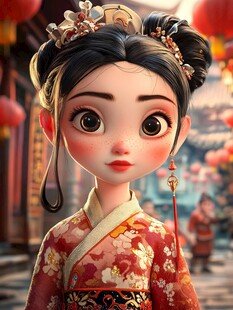 传统卡通小妹