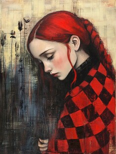 女孩决意装饰画