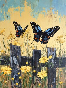 油画装饰画蝴蝶