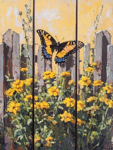 油画装饰画蝴蝶