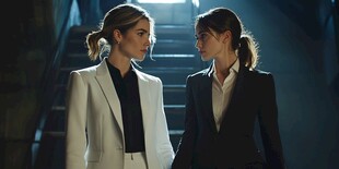 正式的服装半个身体只有一人女性