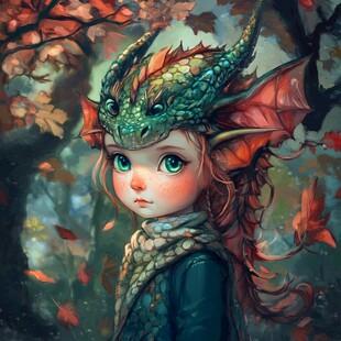 龙年小女孩插画