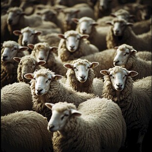 挤在一起的羊