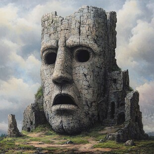 石头人面部