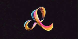 动感彩色飘带标志