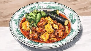 过油肉插画