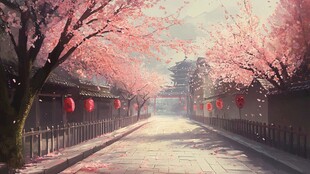 古风场景春暖花开