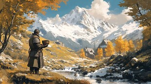 金秋风景插画