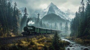 穿梭在山林里的火车