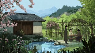 江南庭院插画