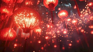 喜庆场景灯笼密布
