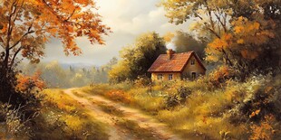 秋天森林画秋天壁纸