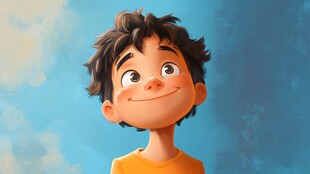 调皮男孩插画