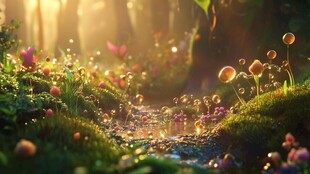 唯美梦幻花田场景