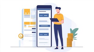 扁平风人物工作