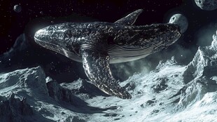 银河星系手绘鲸鱼儿