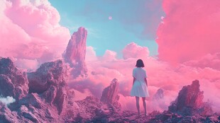 粉红色的超现实世界