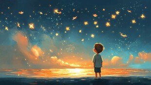 星辰大海男孩背影