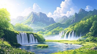 宽屏风景画