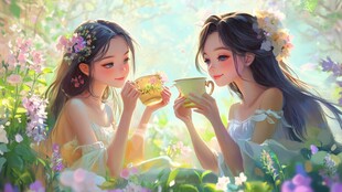 闺蜜插画