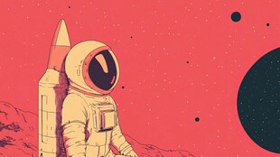 红色背景kv探索宇宙