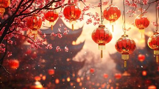 喜庆场景灯笼密布