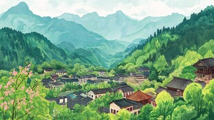 山村插画