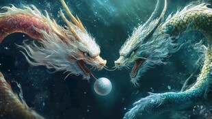 高清唯美双龙戏珠