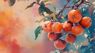 蒲州珠蜜柿插画