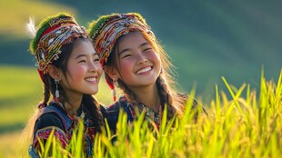 普米族男孩女孩