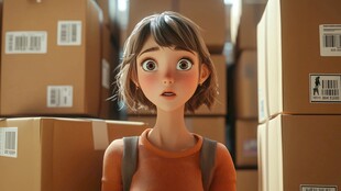 女孩包装盒插画