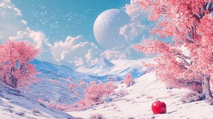 粉色的奇幻风景